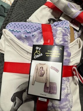 art class Lavender & Cream 3-Piece Pajama Set with Spa Headband